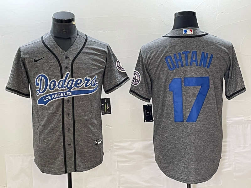 Men's Los Angeles Dodgers Shohei Ohtani #17 Gray Jersey Joint Edition